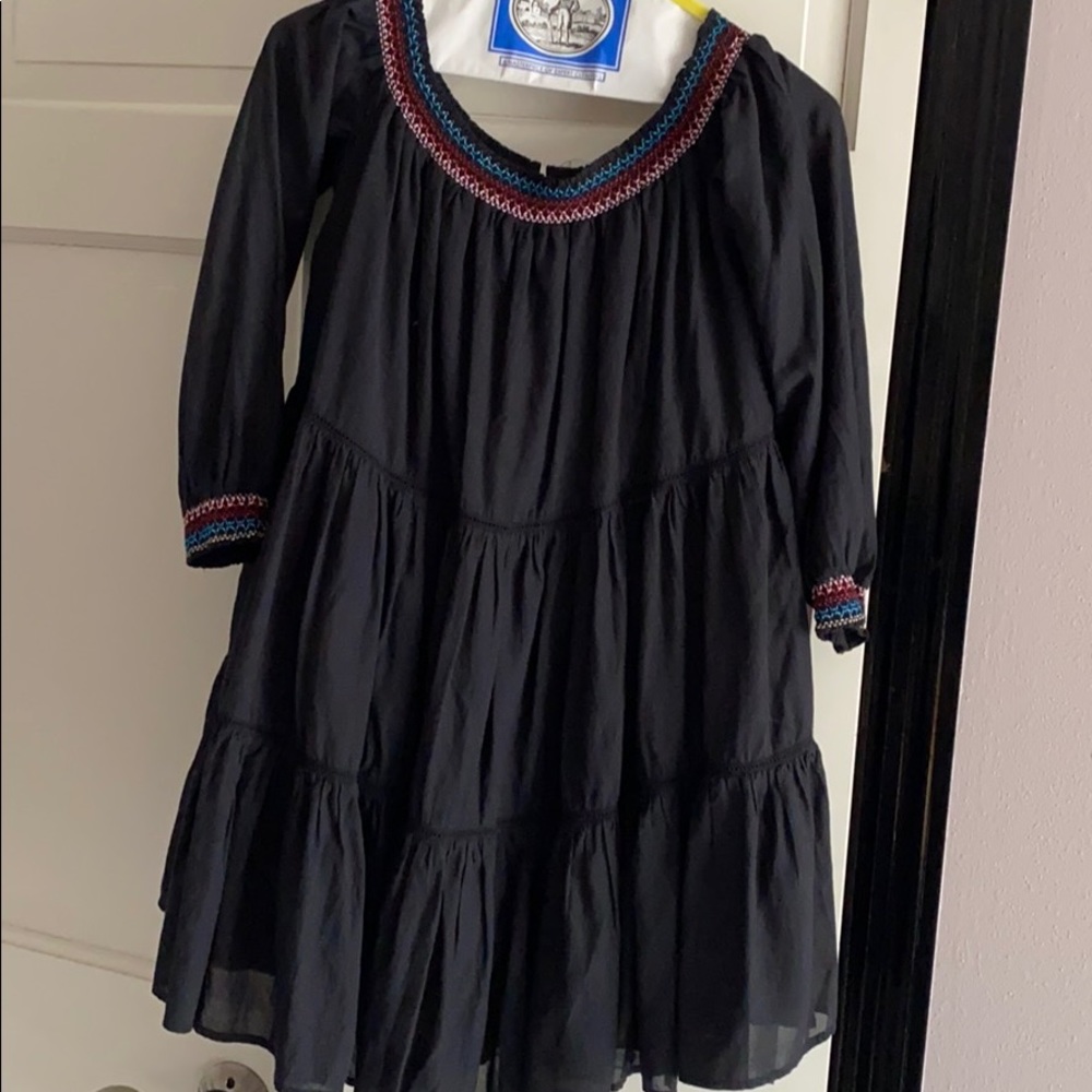 Free People black dress with colored embroidery - Picture 3 of 8